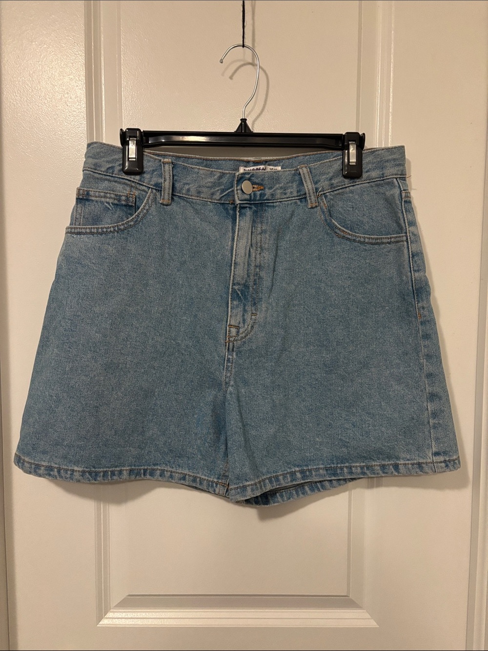 Classic High-Rise Light Blue Denim Shorts